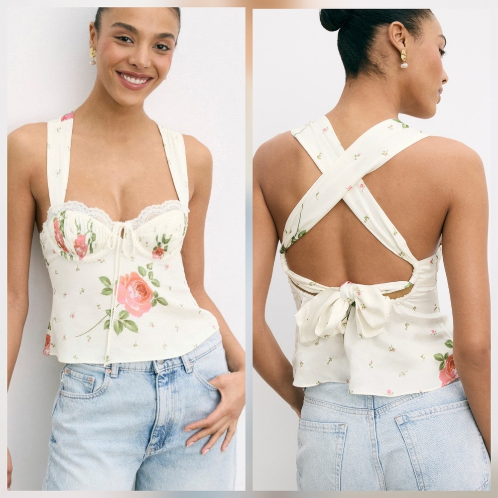 For Love and Lemons Rosebud Top Sweetheart Sleeveless Size XL